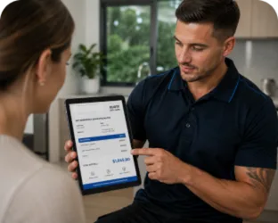 Going through the estimate with a Cammeray customer