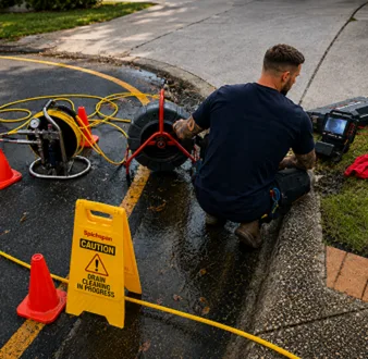 Repairing a burst drain pipe at a Cammeray home